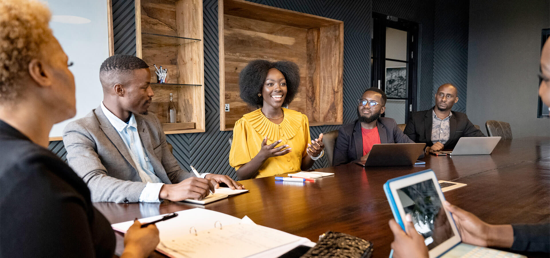 Group Of Black People In Meeting